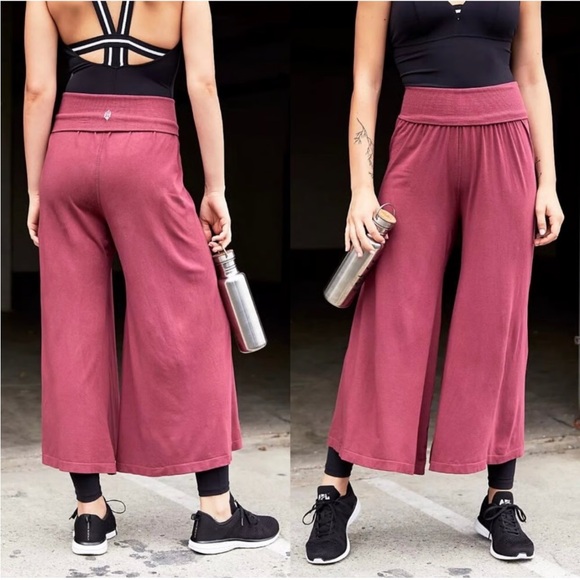 FP Movement by Free People Pants - FP Movement Willow Wide Leg Chic Maroon Trousers M/L